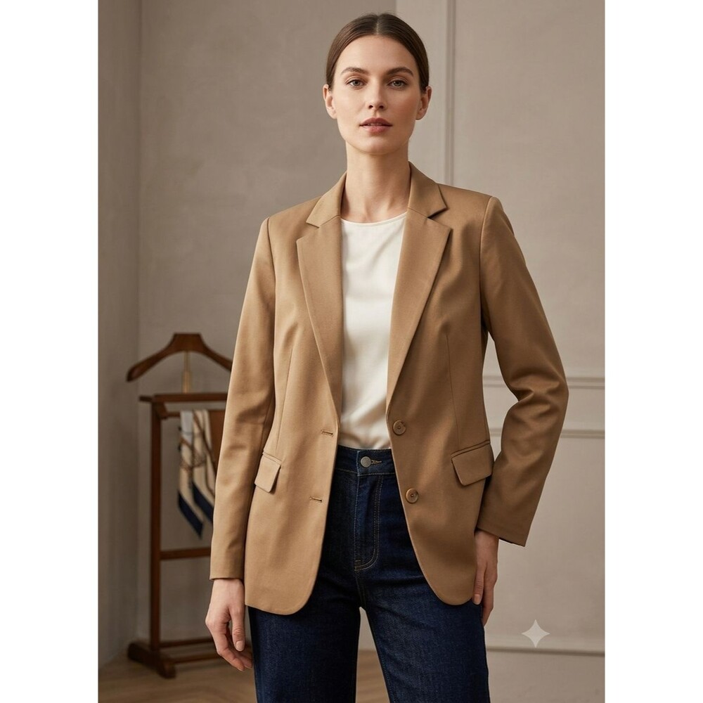 Cicy Bell Women’s XL Beige Blazer NWT Casual Work Jacket Single Button Career - Picture 2 of 10